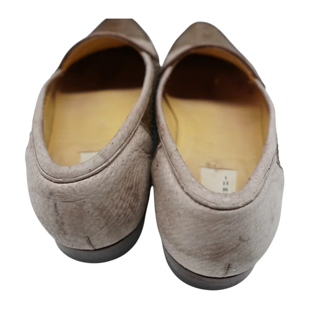 Moreschi Tan Ostrich Leather Penny Loafers Mens 9‎ Made in Italy